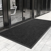 Double Stripe Runner Rug - lifestyle interior with geometric double stripe pattern custom runner rug as decor feature