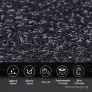 Solid Black Runner Rug - lifestyle interior with solid black color custom runner rug as decor feature