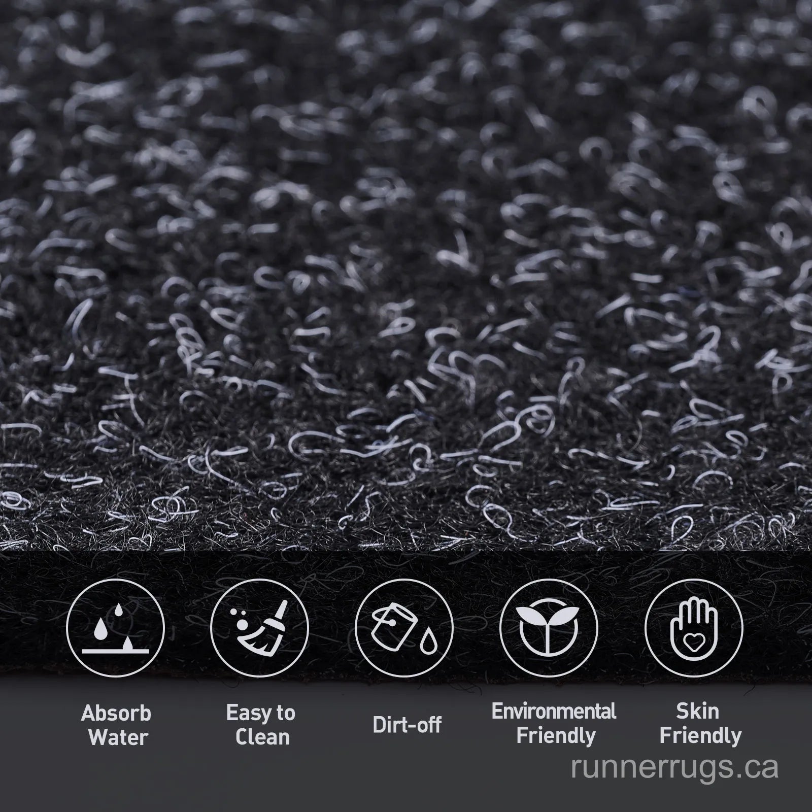Solid Black Runner Rug - lifestyle interior with solid black color custom runner rug as decor feature