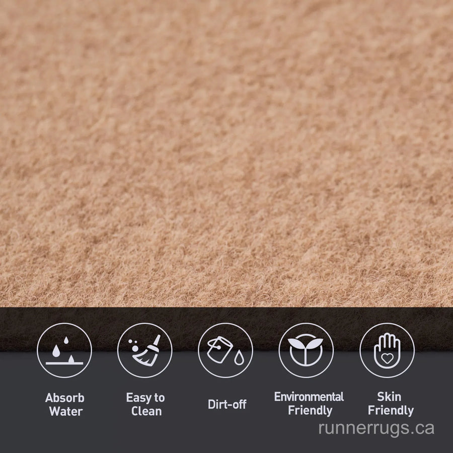 Sand Runner Rug - side profile view of runner rug edge and floor clearance