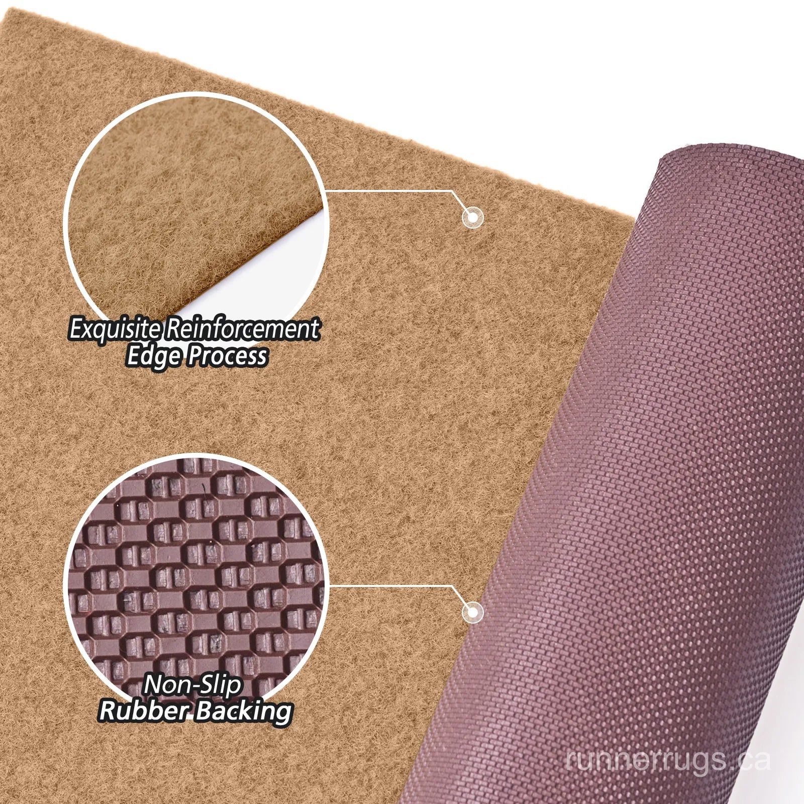 Sand Runner Rug - main product photo, solid sand color, custom length runner rug