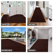 Coffee Brown Runner Rug - top down view showing full solid coffee brown color design across the runner surface
