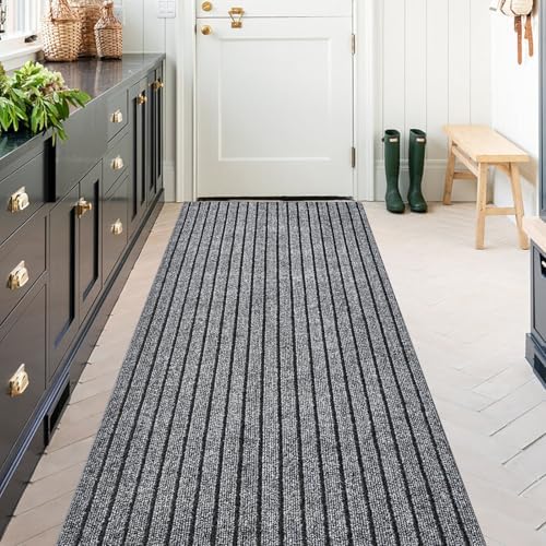 Gray Striped Runner Rug for Toronto Hallways product image