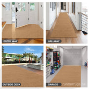 Sand Runner Rug - top down view showing full solid sand color design across the runner surface