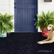 Solid Black Runner Rug - main product photo, solid black color, custom length runner rug