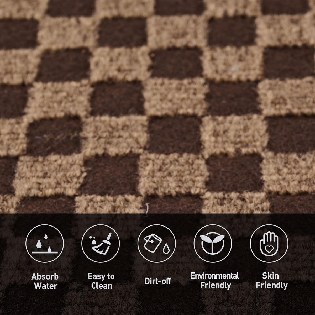 Brown Checkered 4 ft Area Rug for Toronto Bedrooms product image