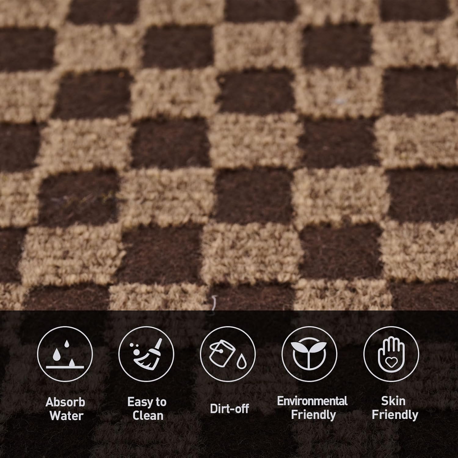 Brown Checkered 4 ft Area Rug for Toronto Bedrooms product image