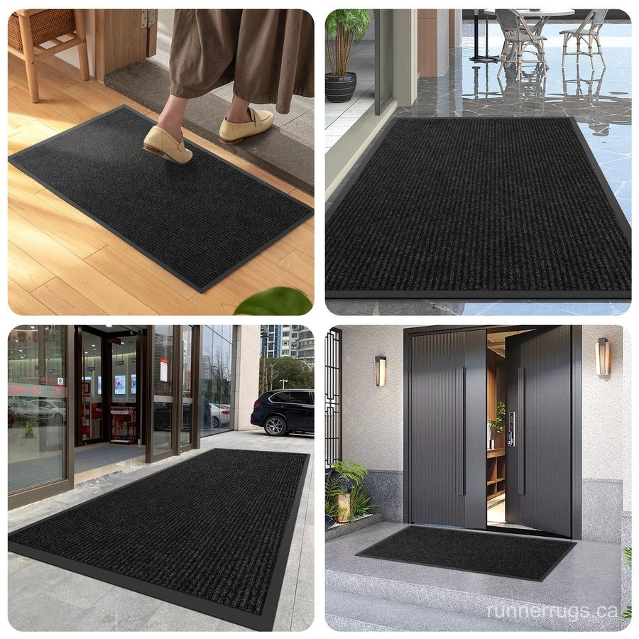 Double Stripe Runner Rug - top down view showing full geometric double stripe pattern design across the runner surface