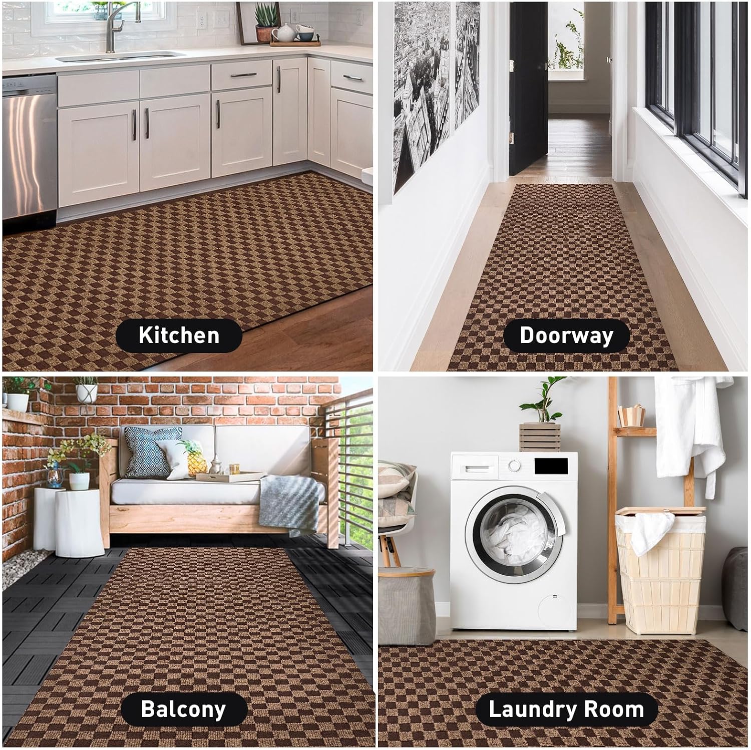 Brown Checkered 4 ft Area Rug for Toronto Bedrooms product image