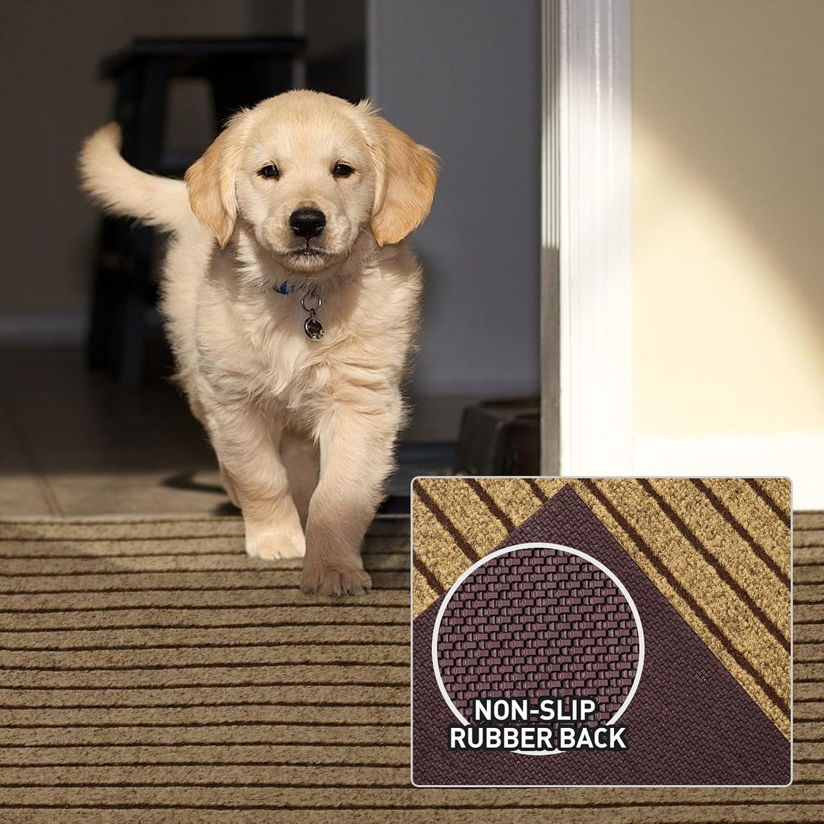 Brown Striped 4 ft Area Rug for Toronto Bedrooms product image