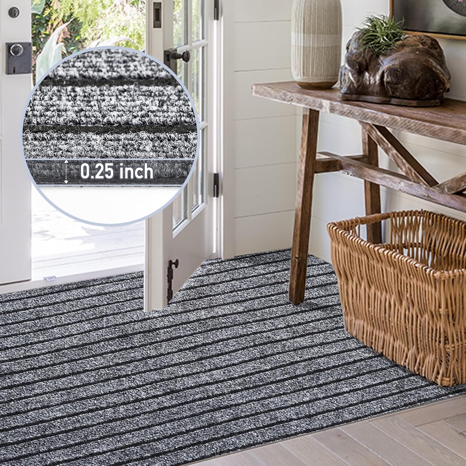 Gray Striped Runner Rug for Toronto Hallways product image