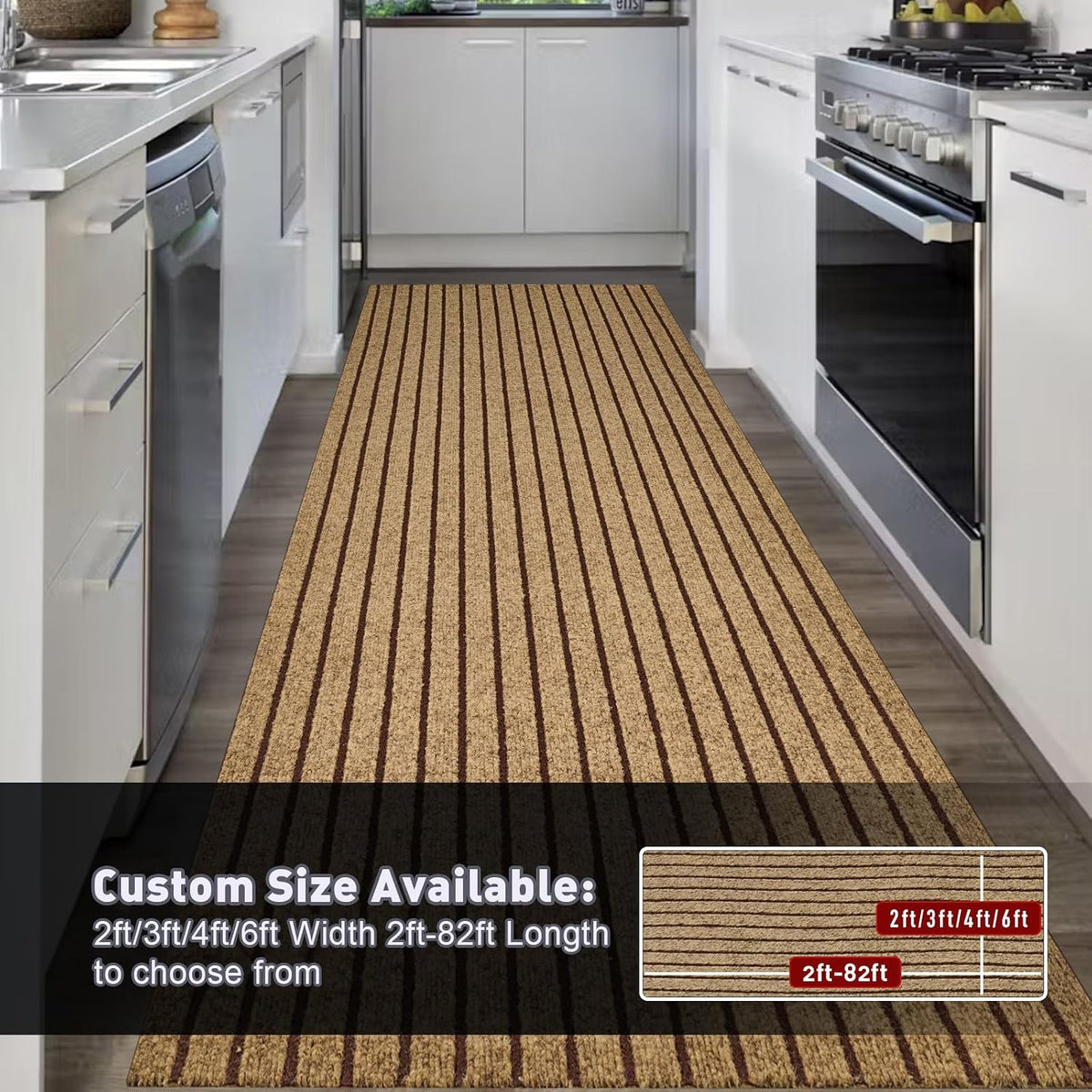 Brown Striped 4 ft Area Rug for Toronto Bedrooms product image