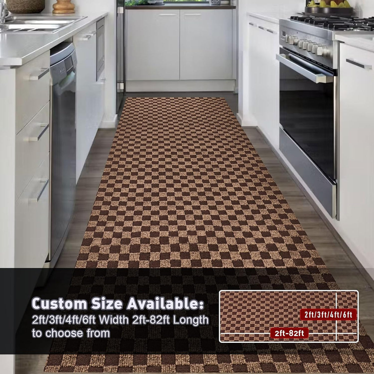 Brown Checkered 4 ft Area Rug for Toronto Bedrooms product image