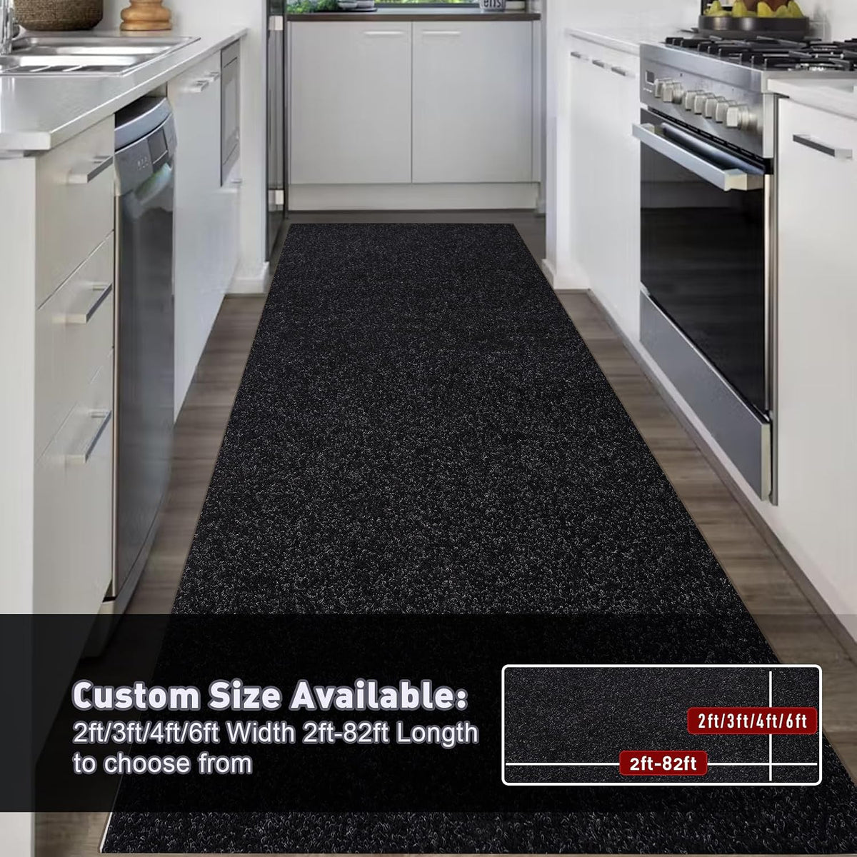 Black Runner Rug for Toronto Hallways & Kitchens product image