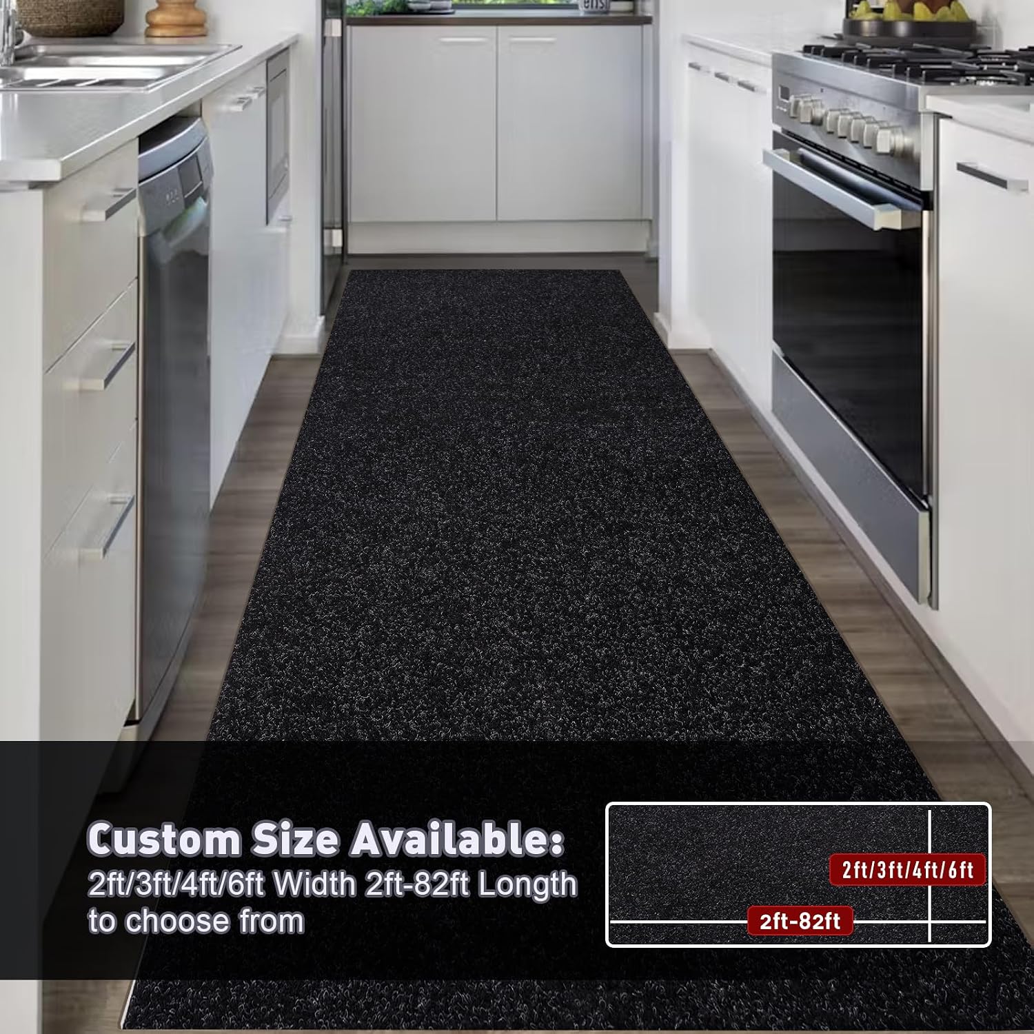 Black Runner Rug for Toronto Hallways & Kitchens product image