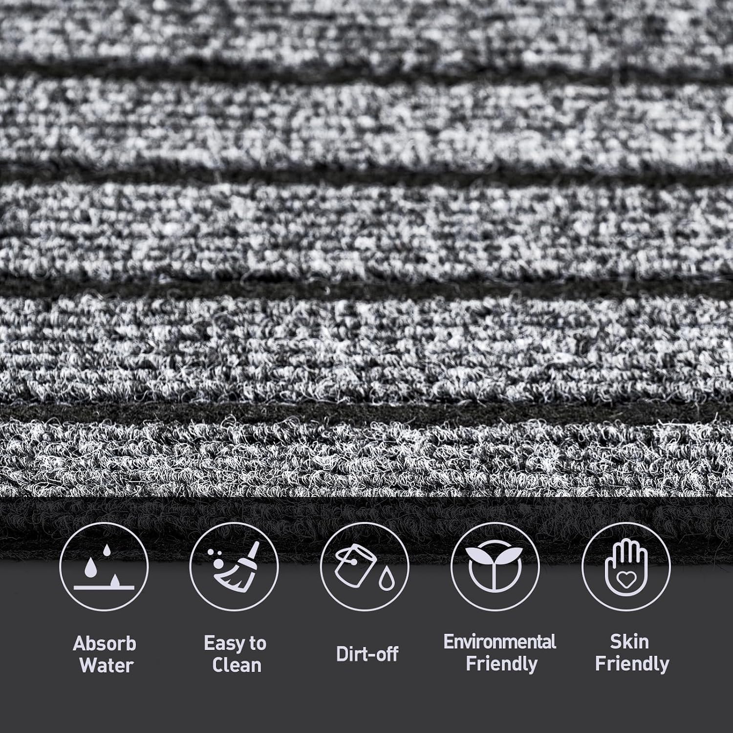 Gray Striped Runner Rug for Toronto Hallways product image