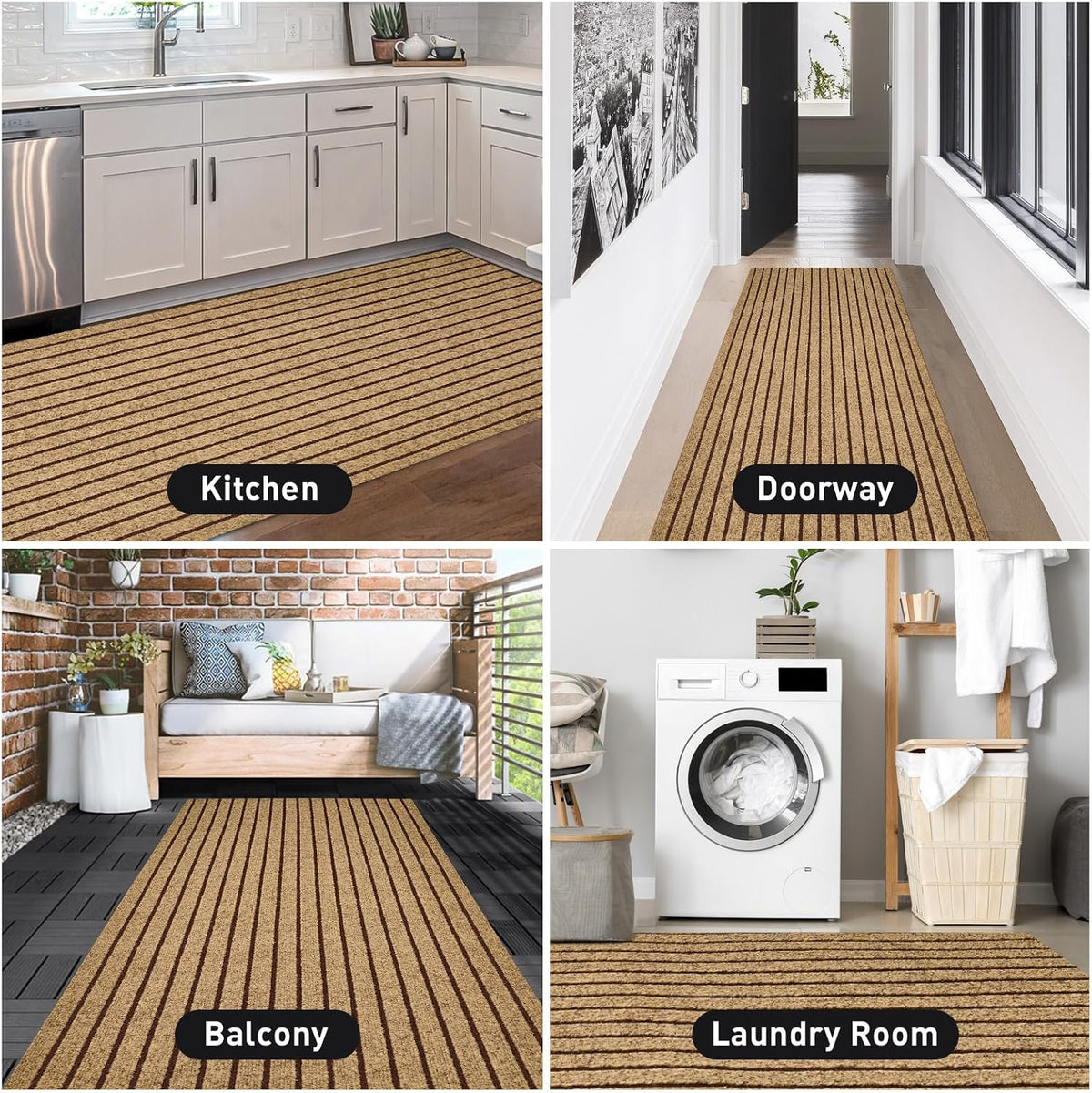 Brown Striped Runner Rug for Toronto Hallways & Kitchens product image