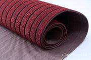 Red Stripe Runner Rug - room view showing bold red stripe pattern rug proportion in decorated space