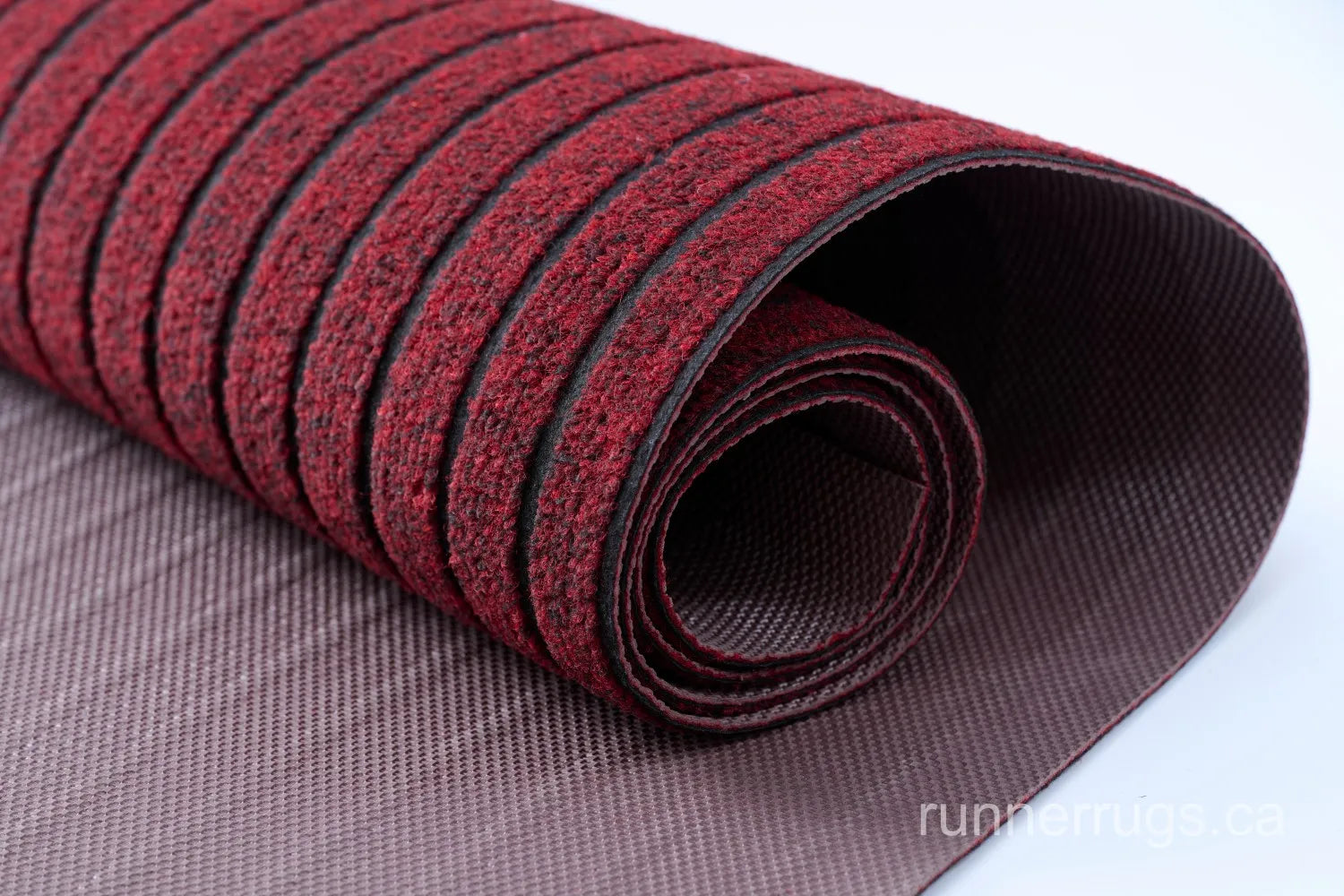 Red Stripe Runner Rug - room view showing bold red stripe pattern rug proportion in decorated space