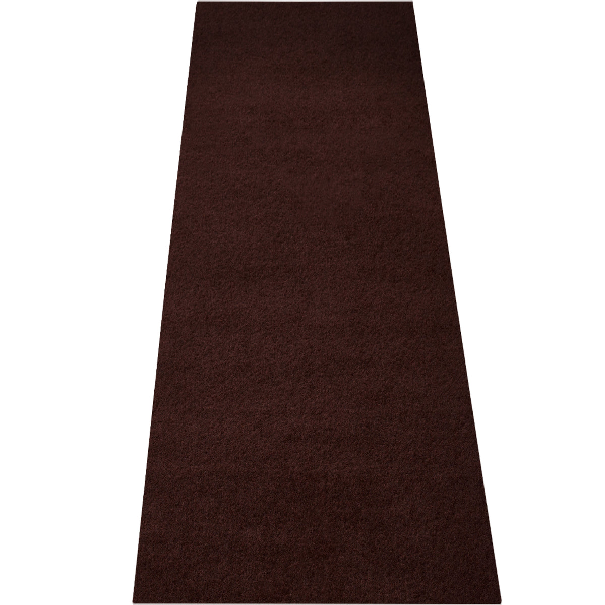 Coffee Brown Runner Rug - close up texture detail of solid coffee brown color material and weave quality
