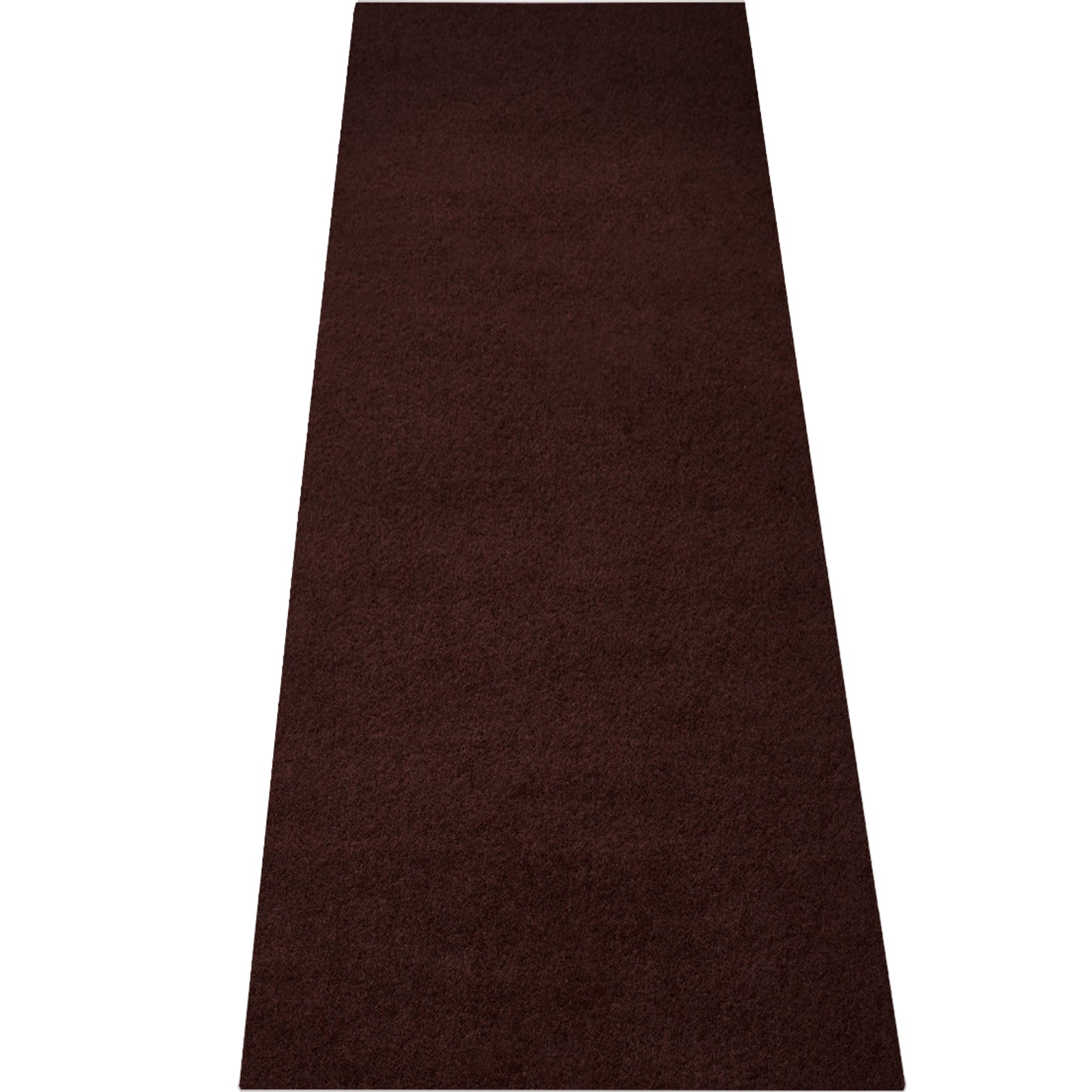 Coffee Brown Runner Rug - close up texture detail of solid coffee brown color material and weave quality