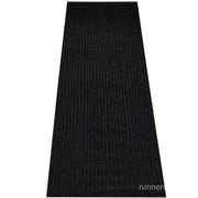Black Stripe Runner Rug - room view showing black stripe pattern rug proportion in decorated space