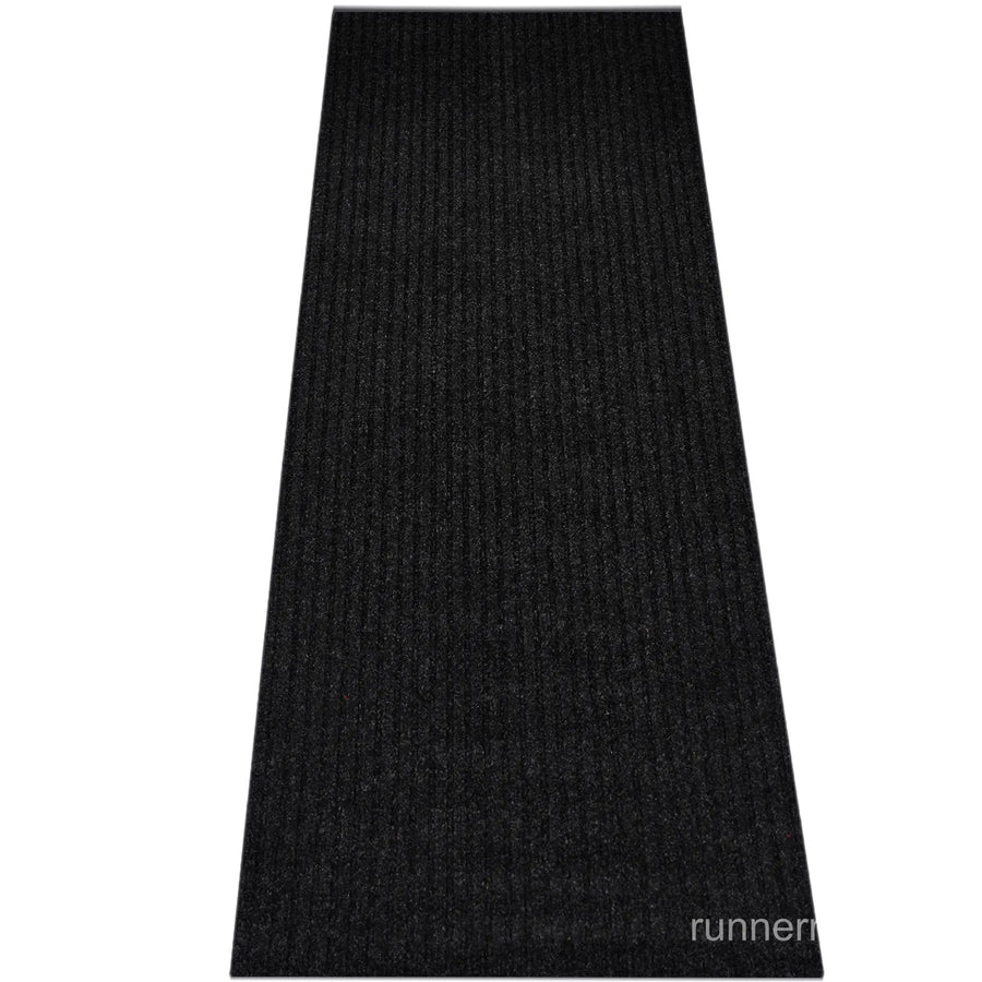 Black Stripe Runner Rug - room view showing black stripe pattern rug proportion in decorated space