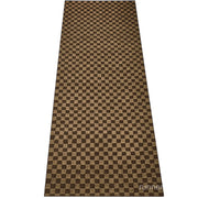 Brown Plaid Runner Rug - side profile view of runner rug edge and floor clearance