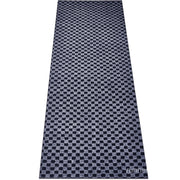 Grey Plaid Runner Rug - room view showing grey plaid pattern rug proportion in decorated space