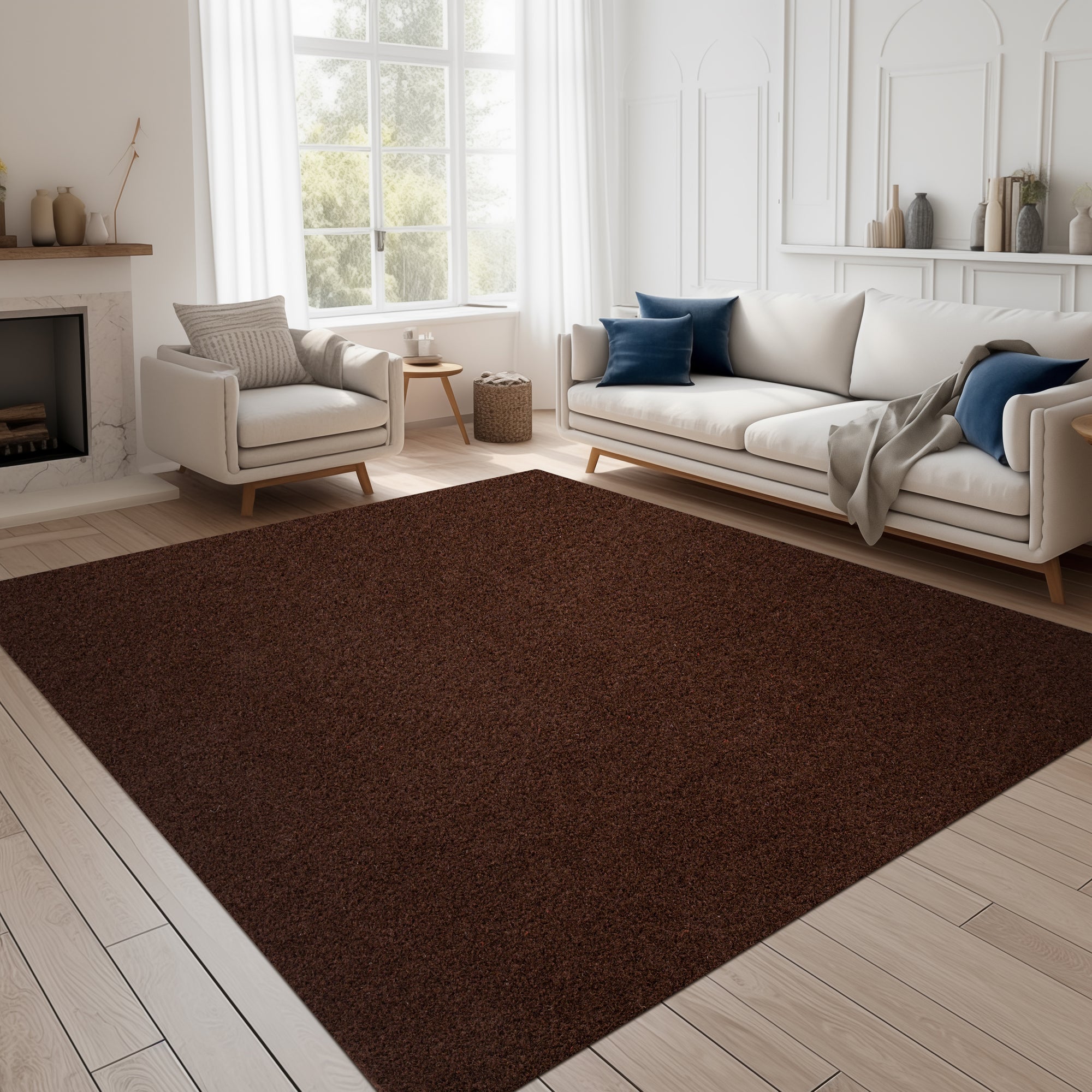 Coffee Brown Runner Rug - main product photo, solid coffee brown color, custom length runner rug